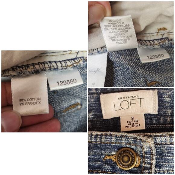 Ann Taylor LOFT Wide Leg Boot Leg Rodeo Jeans Buckle Hem, Size 8 - Picture 4 of 11